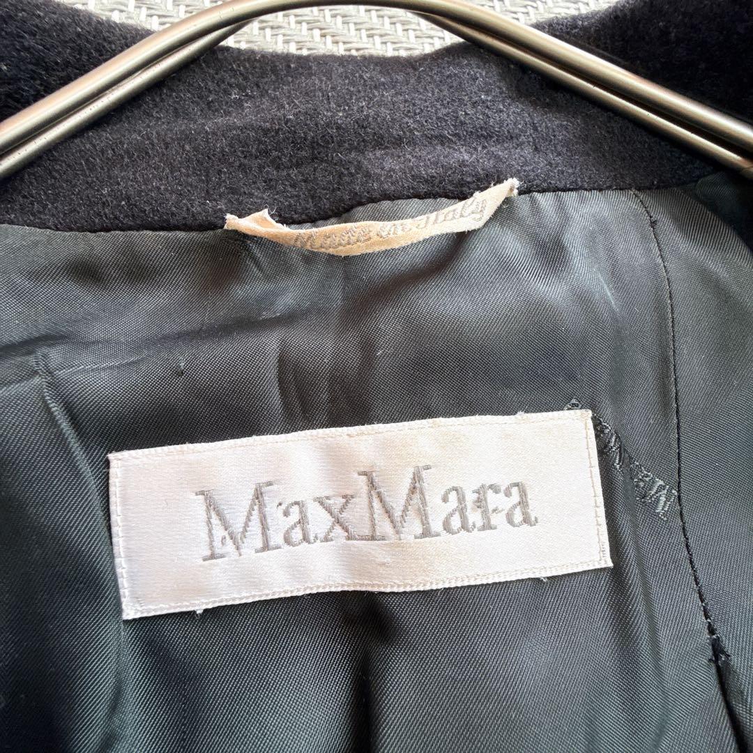美品 最高級白タグ MaxMara カシミヤ バージンウール ロングコート 42