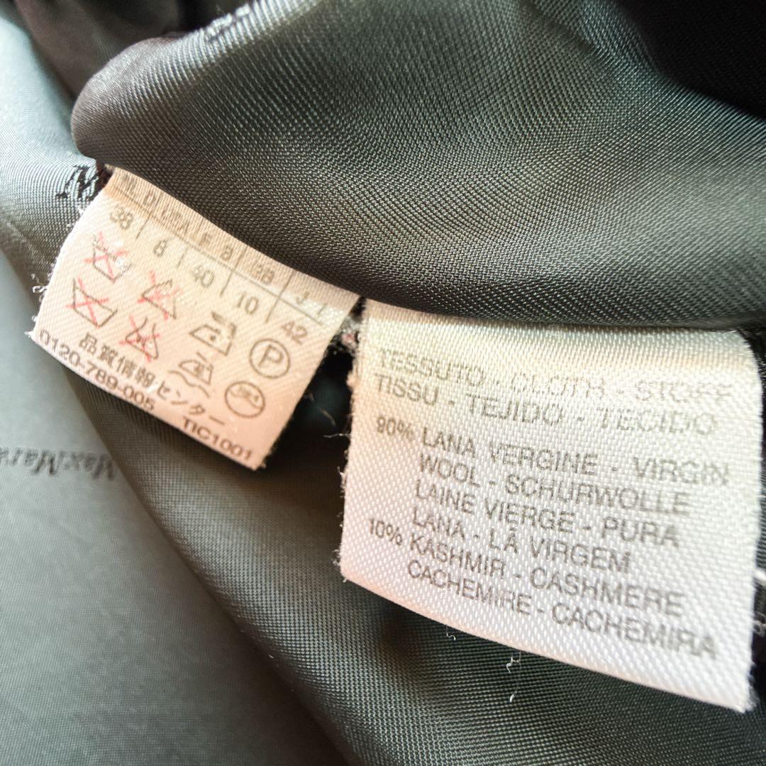 美品 最高級白タグ MaxMara カシミヤ バージンウール ロングコート 42