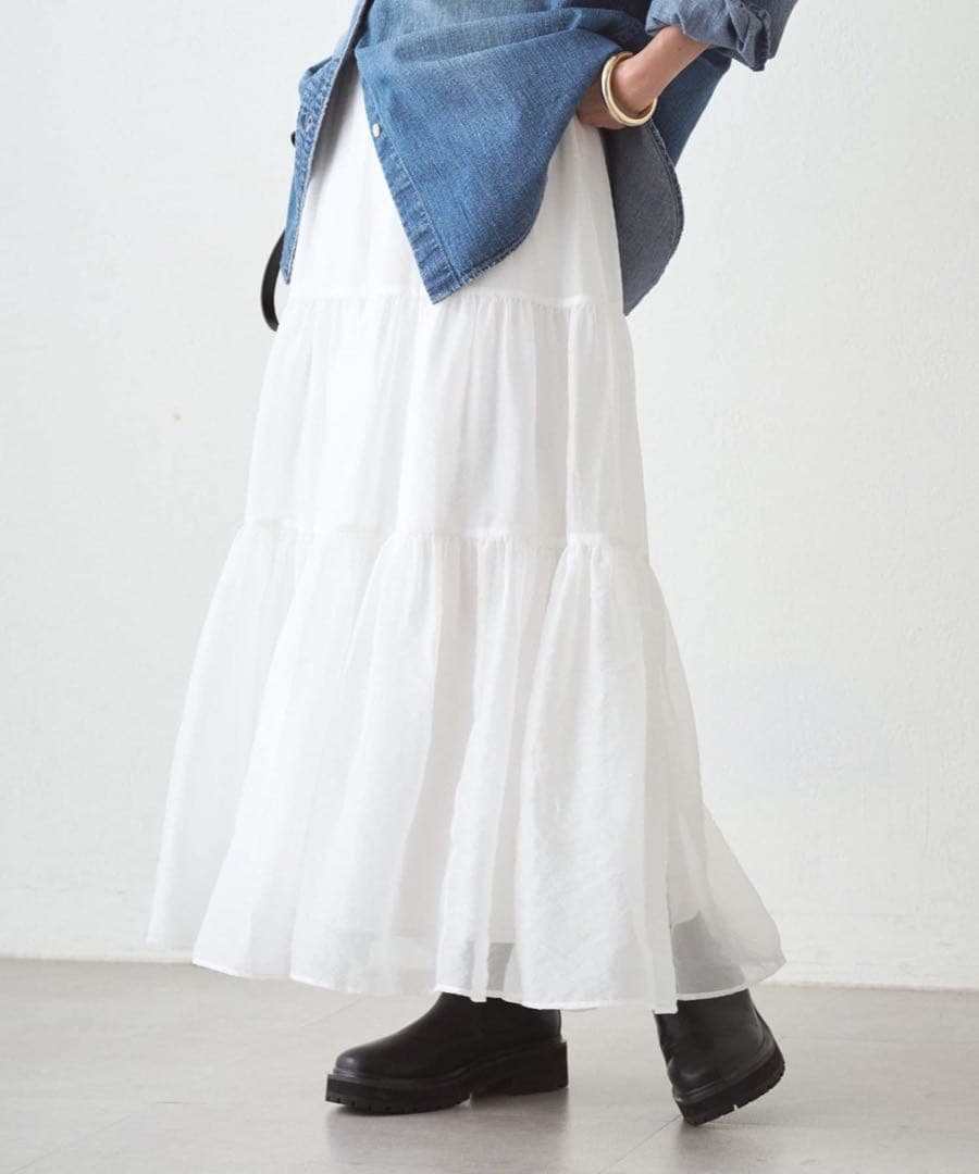 La boutique BonBon シアーオーガンジーティアードスカート