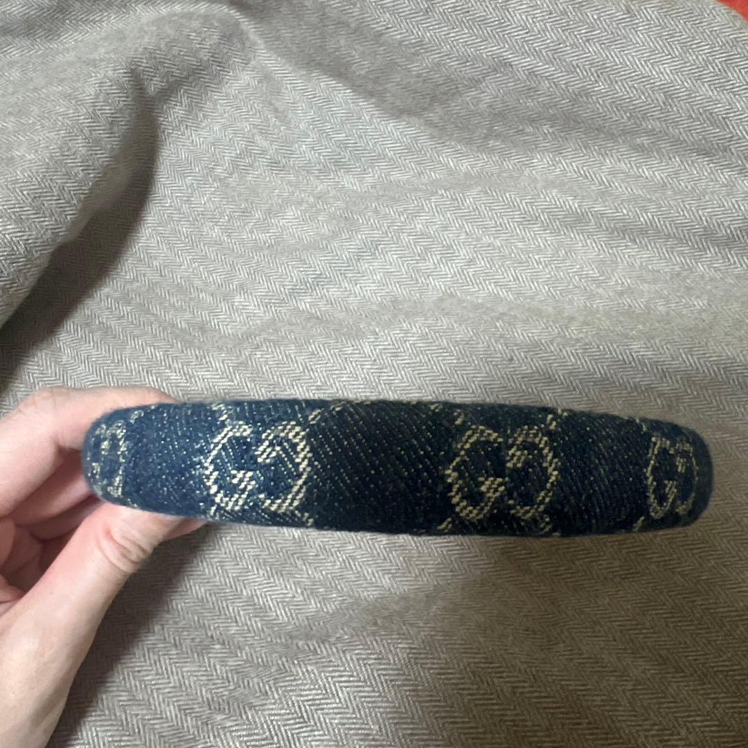 GUCCI インディゴブルー デニム ヘアカチューシャ箱付き
