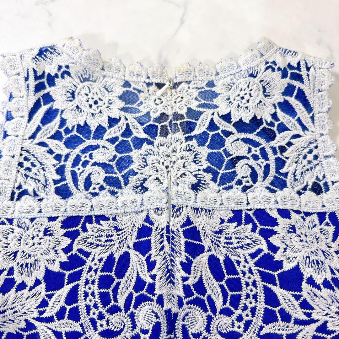 TADASHI SHOJI 総レースワンピース　綿混　パーティー　刺繍　結婚式