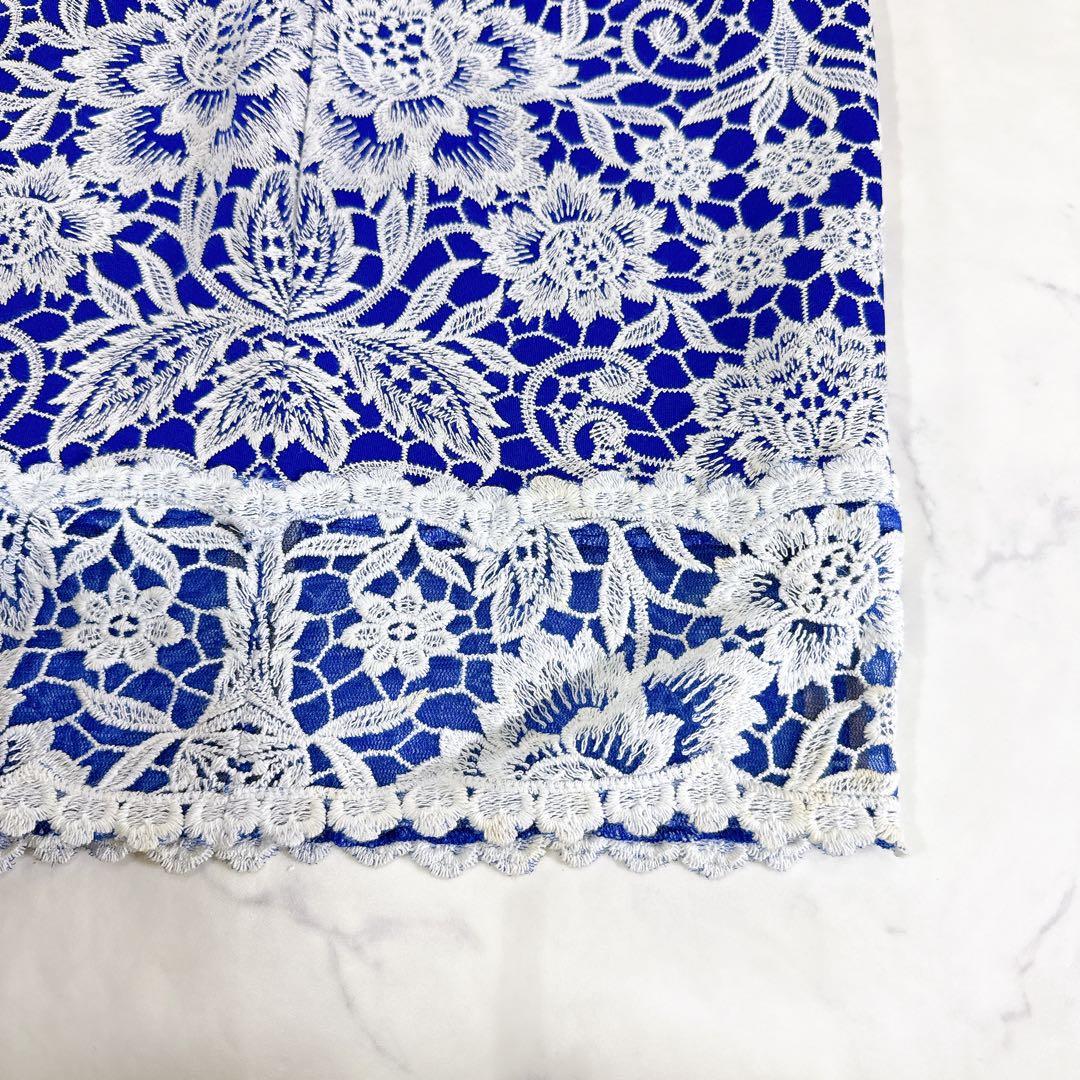 TADASHI SHOJI 総レースワンピース　綿混　パーティー　刺繍　結婚式