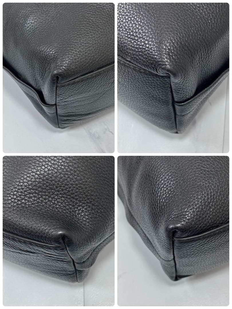 大容量 COACH シボ革 2way ボストンバッグ 43cm×53cm 黒