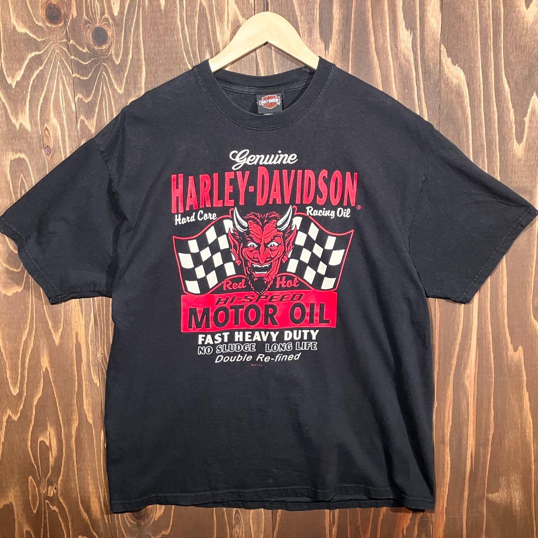 ハーレーダビッドソン 両面プリント　tシャツ red hot XL motor