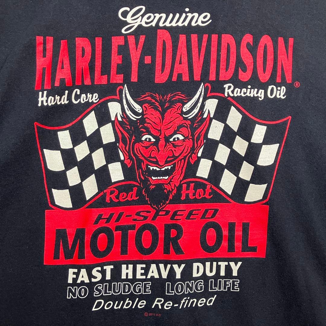 ハーレーダビッドソン 両面プリント　tシャツ red hot XL motor