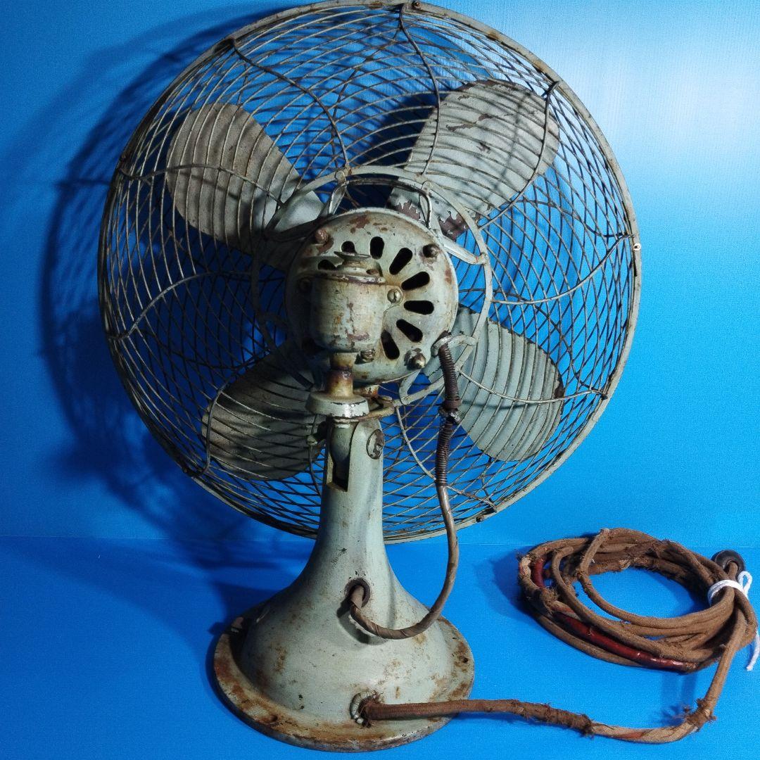 【蔵片付け品】【アンティーク】【昭和レトロ】芝浦製作所 卓上扇風機　ジャンク品