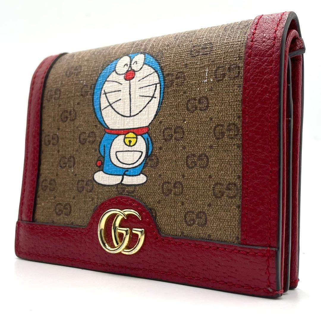 美品◎ 限定コラボ✨グッチ×ドラえもん 二つ折り財布 GGマーモント