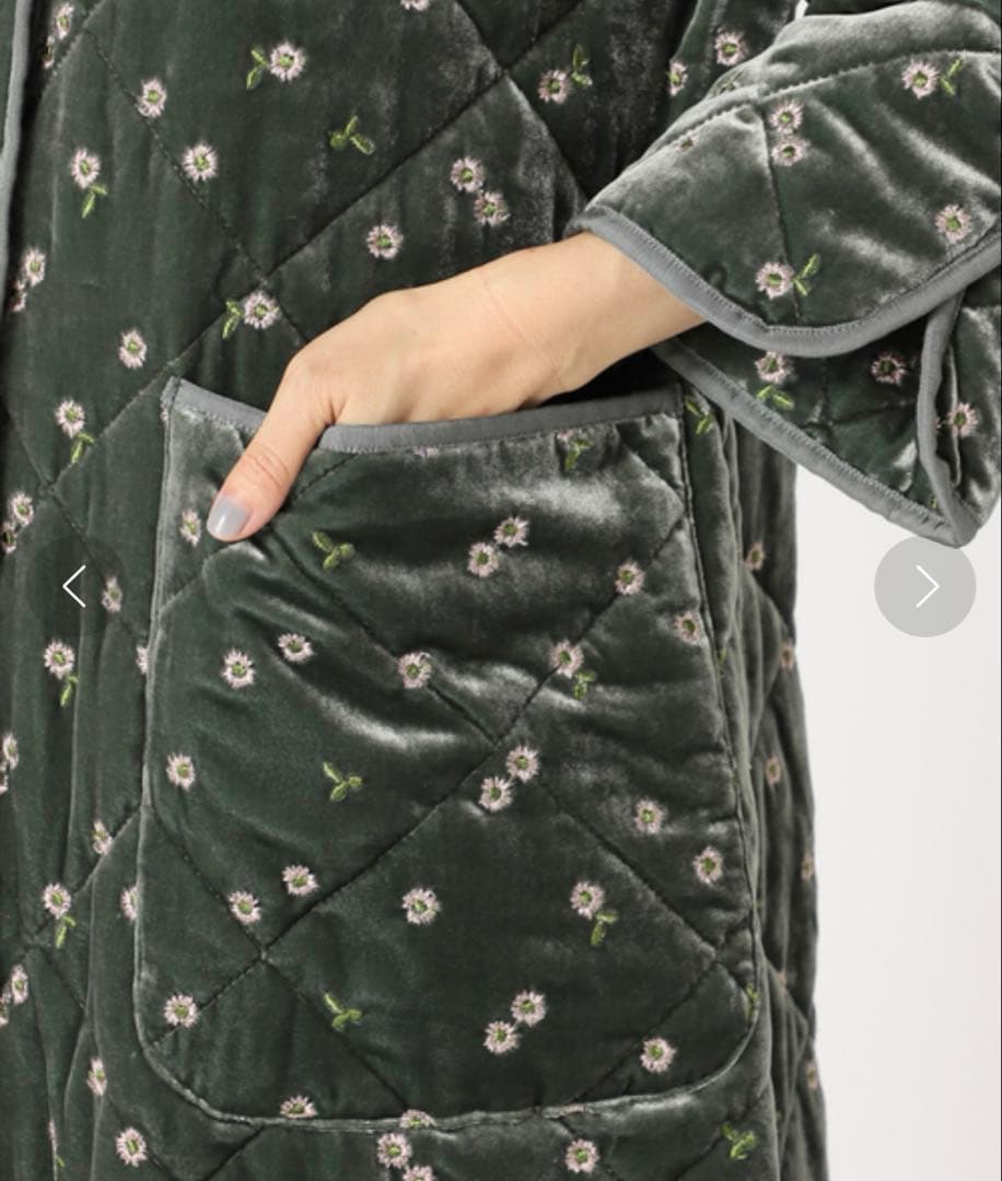 ［新品　タグ付き］IENA LA BOUCLE ペロア刺繍キルティングコート