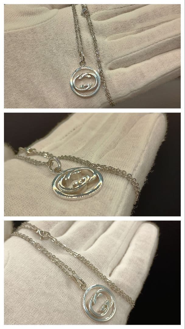 GUCCI ダブルGロゴ ネックレス 50cm SILVER925