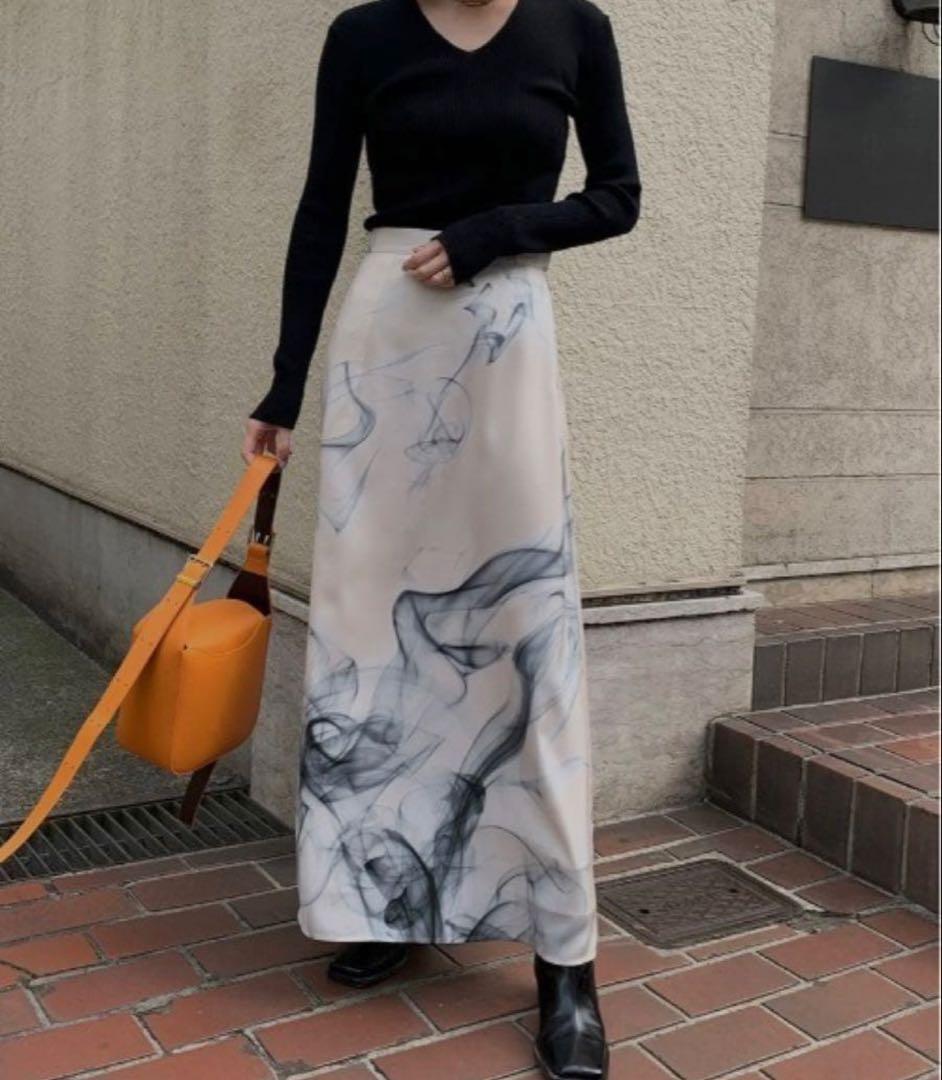 スカート Ameri vintage CURL OF SMOKE FLARE SKIRT