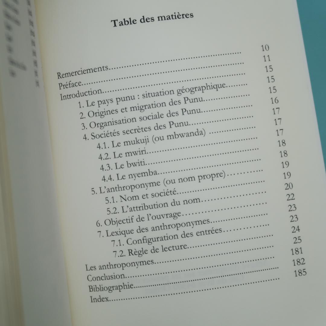 Dictionnaire des noms propres punu　プヌ語辞典