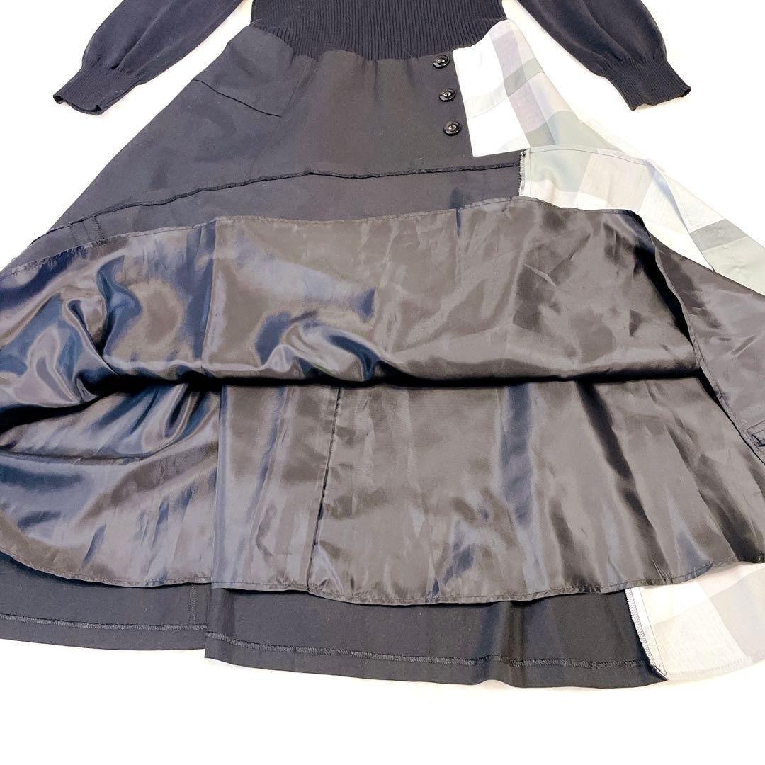 【美品】BLUE LABEL CRESTBRIDGE ニットコンビワンピース