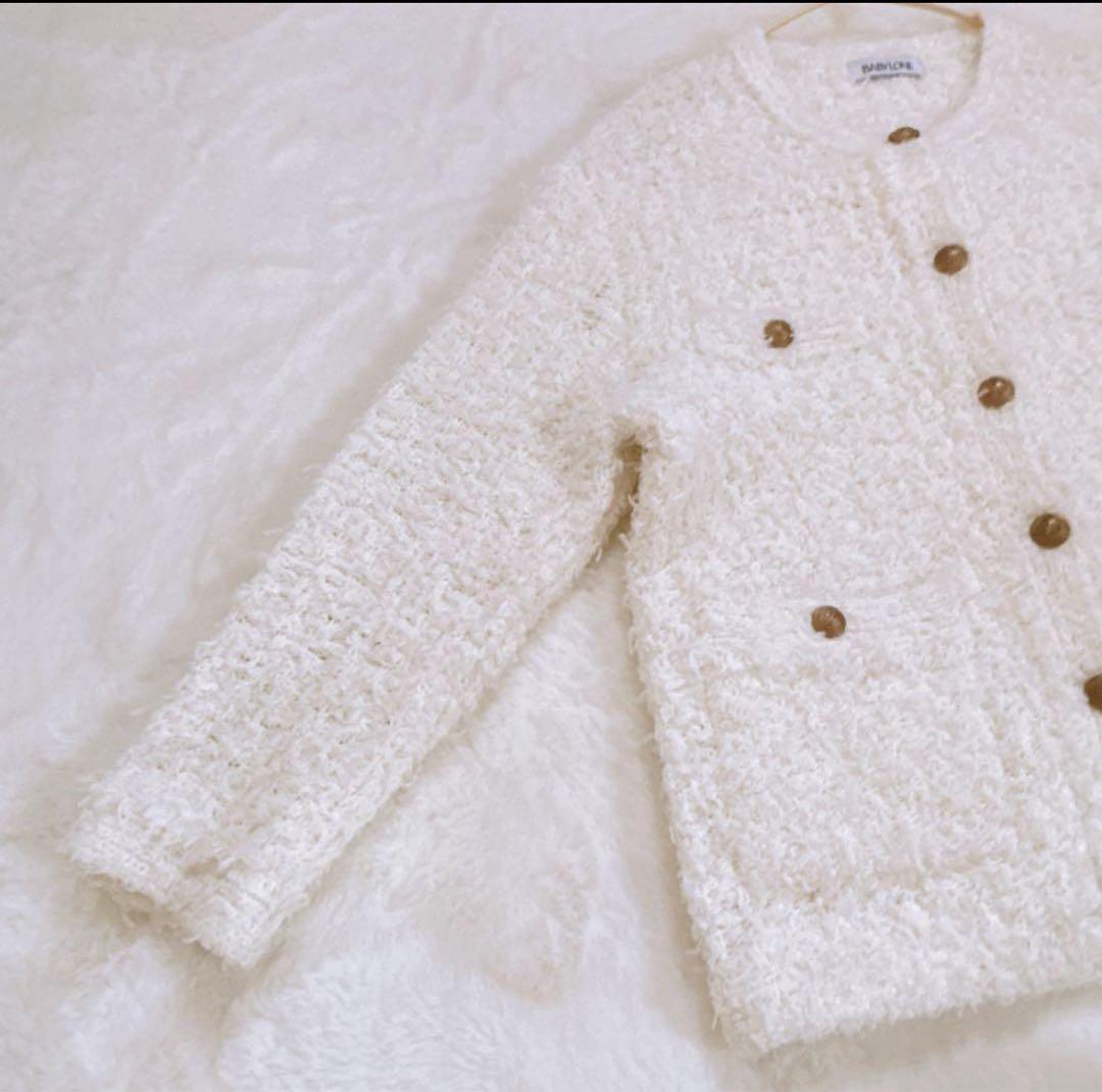 美品♡BABYLONE バビロン ツイードニットジャケット ホワイト 25SS