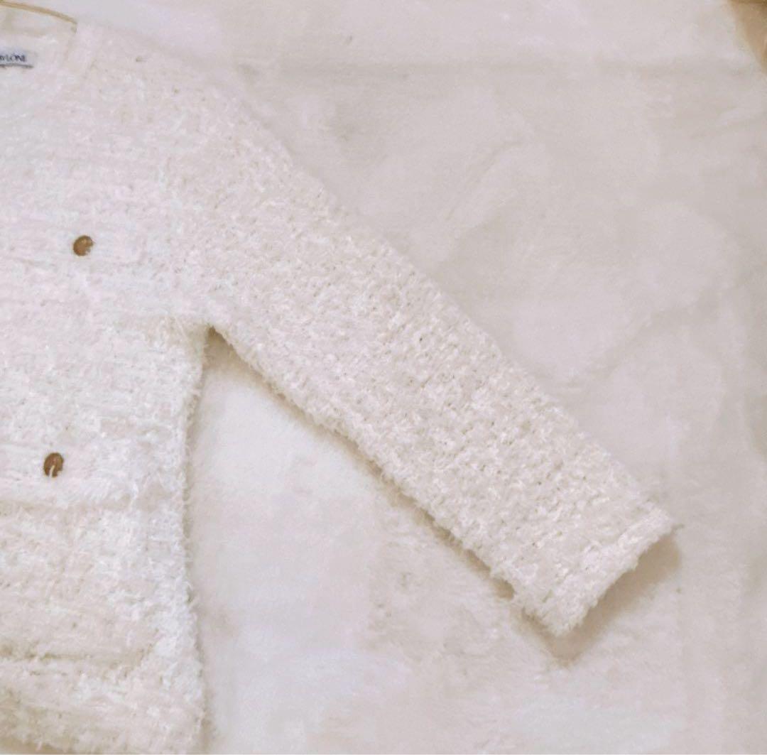 美品♡BABYLONE バビロン ツイードニットジャケット ホワイト 25SS