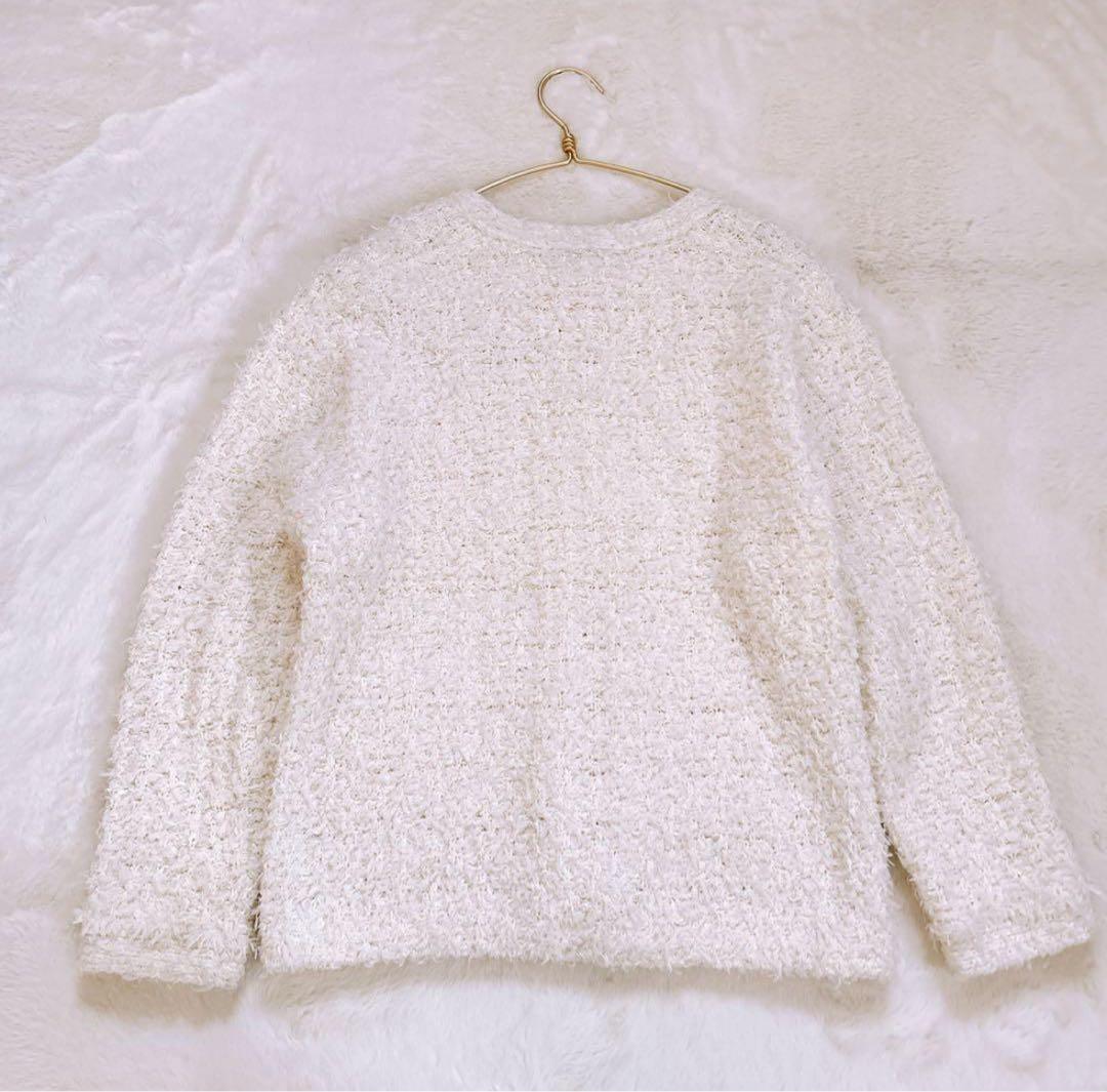 美品♡BABYLONE バビロン ツイードニットジャケット ホワイト 25SS