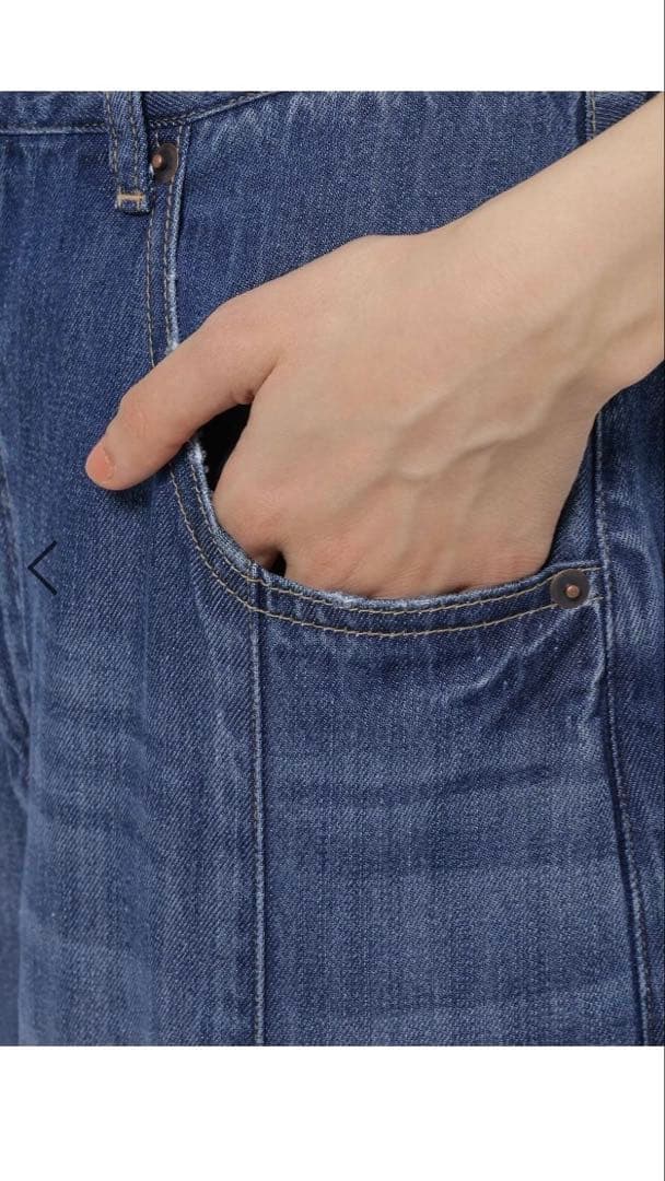 ニコアンド 3Dドロップデニムパンツ　L インディゴ