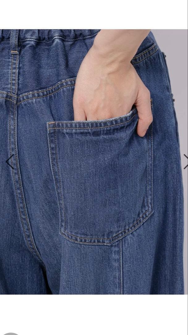 ニコアンド 3Dドロップデニムパンツ　L インディゴ