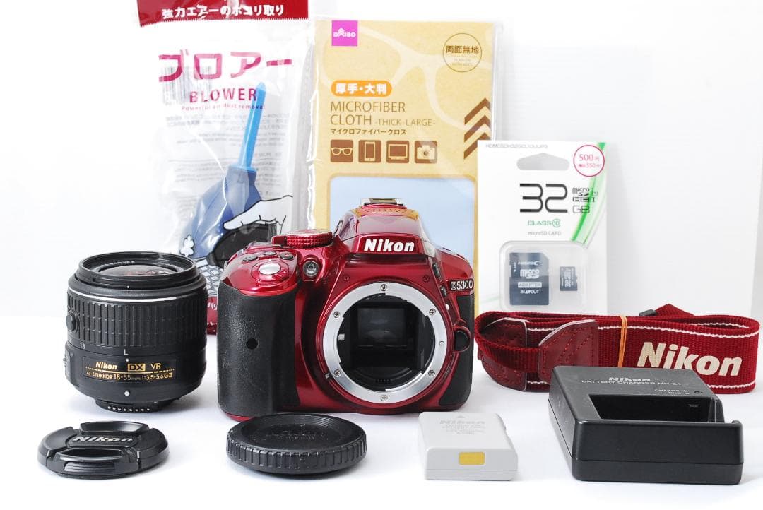 美品 Wi-Fi搭載 Nikon D5300 レッド スマホ転送 一眼レフ