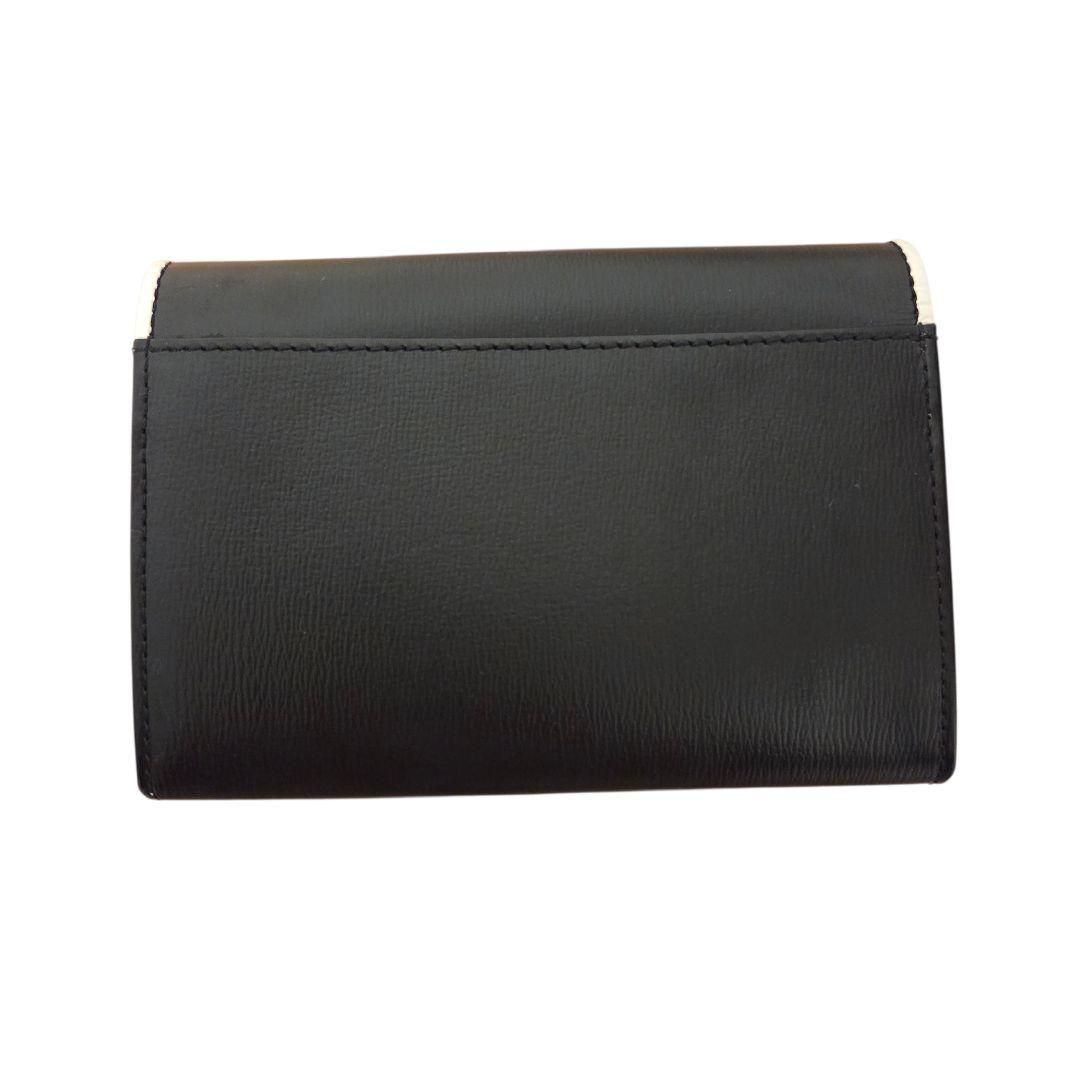 【極美品✨】agnès b. レザー　二つ折り財布　がま口　ブラック
