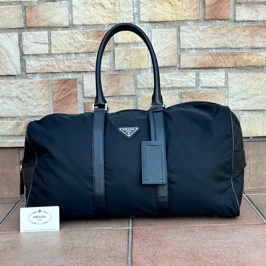 PRADA プラダ ナイロン ボストンバッグ VIAGGIO V19S ブラック