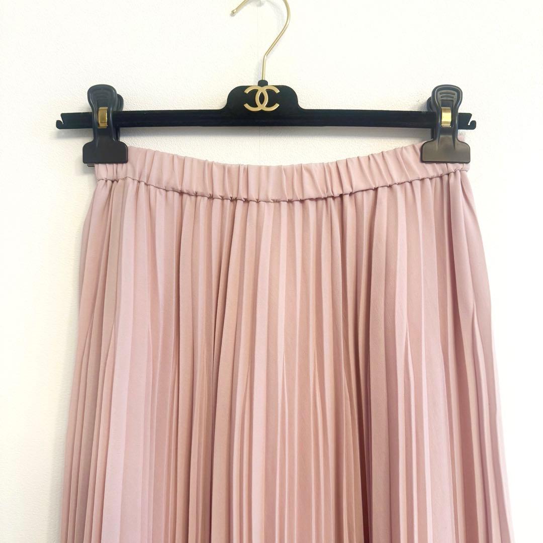 美品 SOEJU ソージュ プリーツスカート ピンク FREE 丈85cm