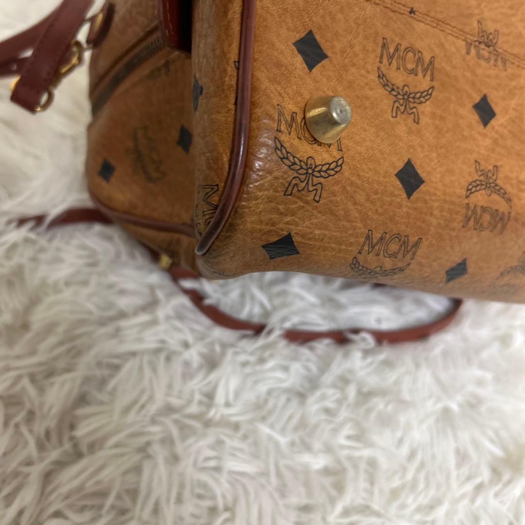 【美品】 MCM 2way ミニ ボストンバッグ ハンドバッグ ブラウン