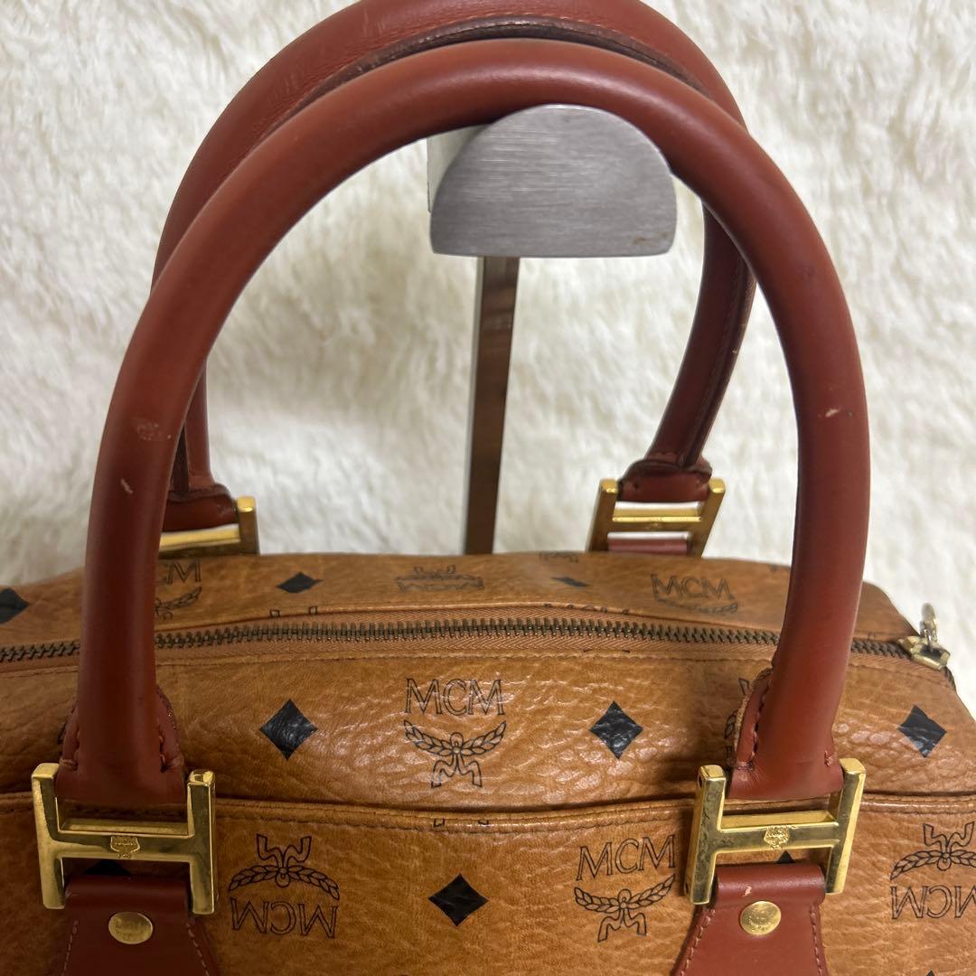 【美品】 MCM 2way ミニ ボストンバッグ ハンドバッグ ブラウン