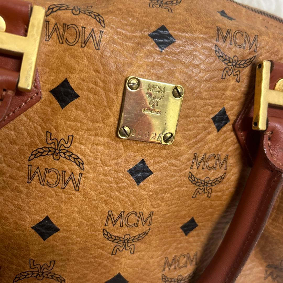 【美品】 MCM 2way ミニ ボストンバッグ ハンドバッグ ブラウン