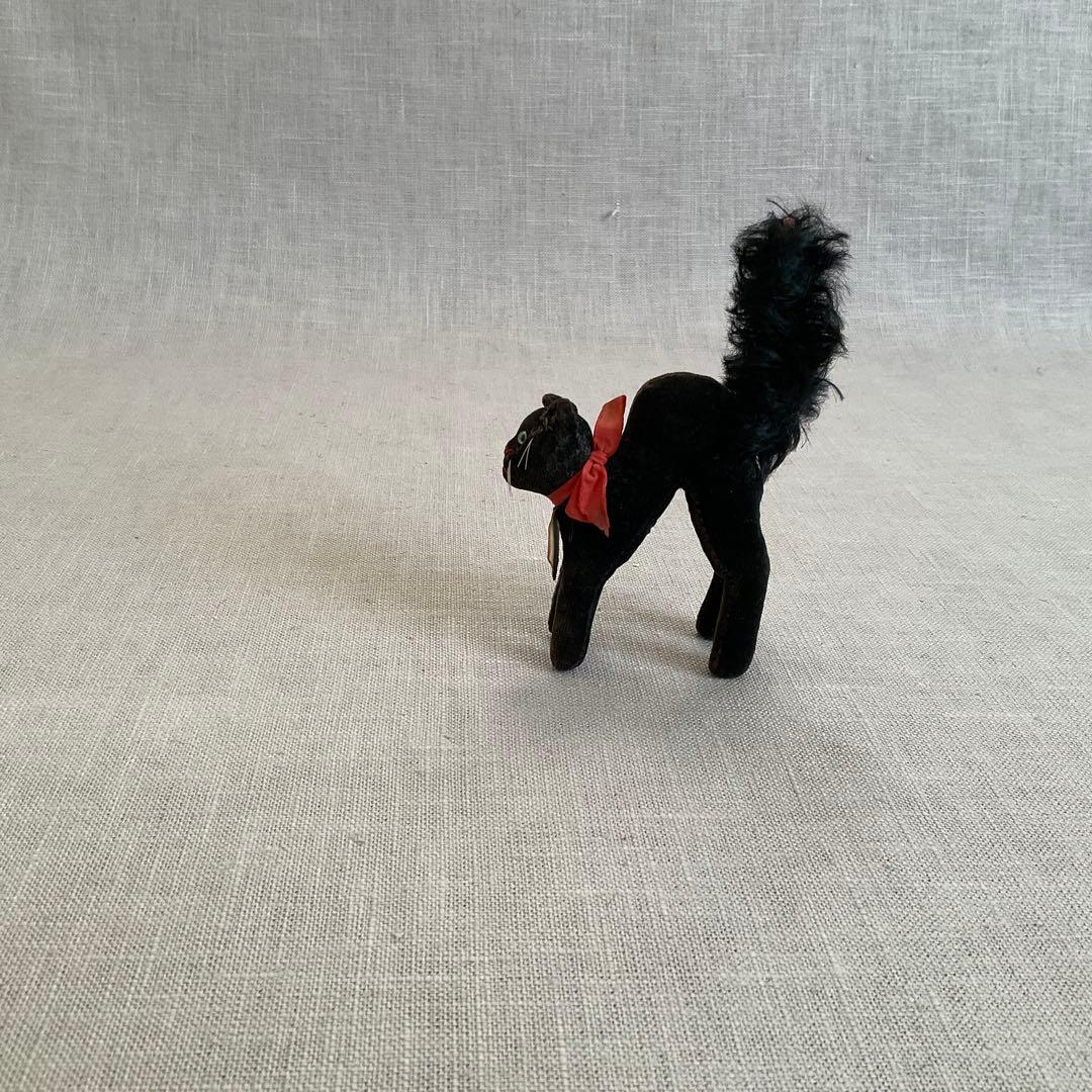 【ヴィンテージ】シュタイフ　最小　ブラックキャット　トムキャット　ぬいぐるみ