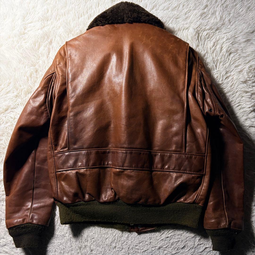 【米国製】schott フライトジャケット　 G-1 襟ボア　ブラウン　40