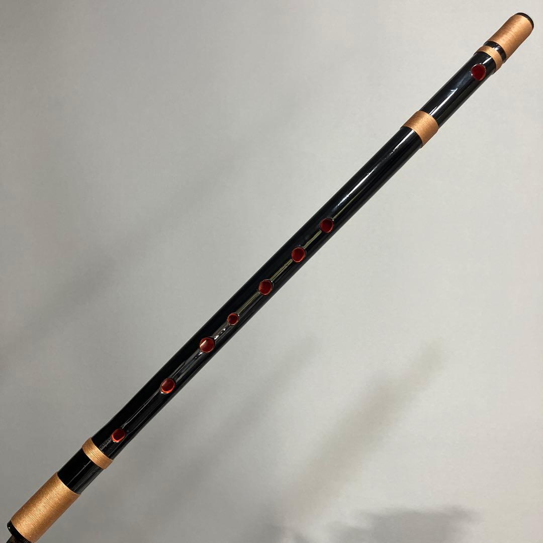 篠笛 四本調子G#管　CMR4-35 唄物　ドレミ調　天地糸巻 竹笛　黒塗