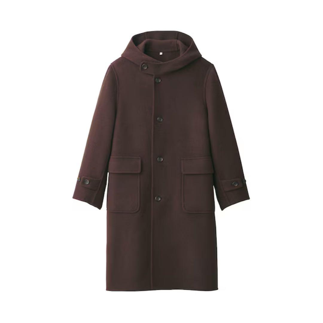 MUJI Labo＊紳士　カシミヤ混ダッフルコート　ブラウン　L