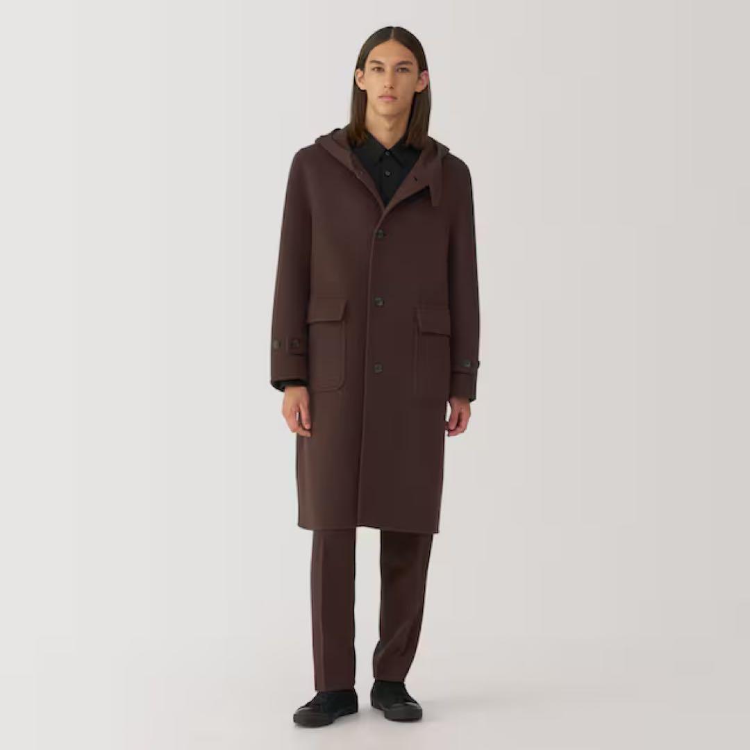 MUJI Labo＊紳士　カシミヤ混ダッフルコート　ブラウン　L