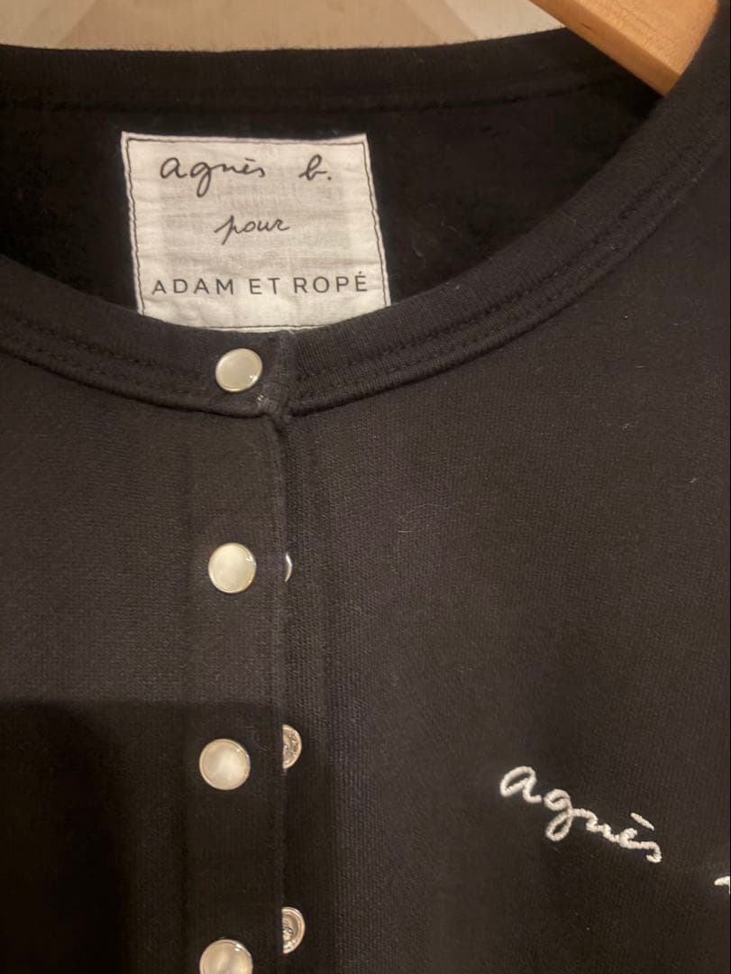 ADAM ET ROPÉ カーディガン アニエスベー 裏起毛 BLACK