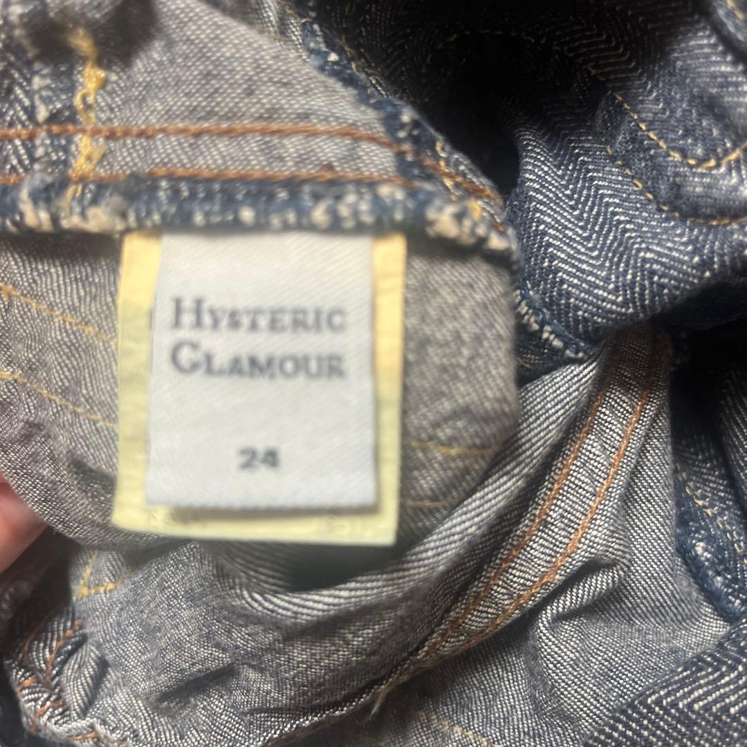 ⭐︎HYSTERIC GLAMOUR ❶スクラッチフレアデニムパンツブルー24㌅