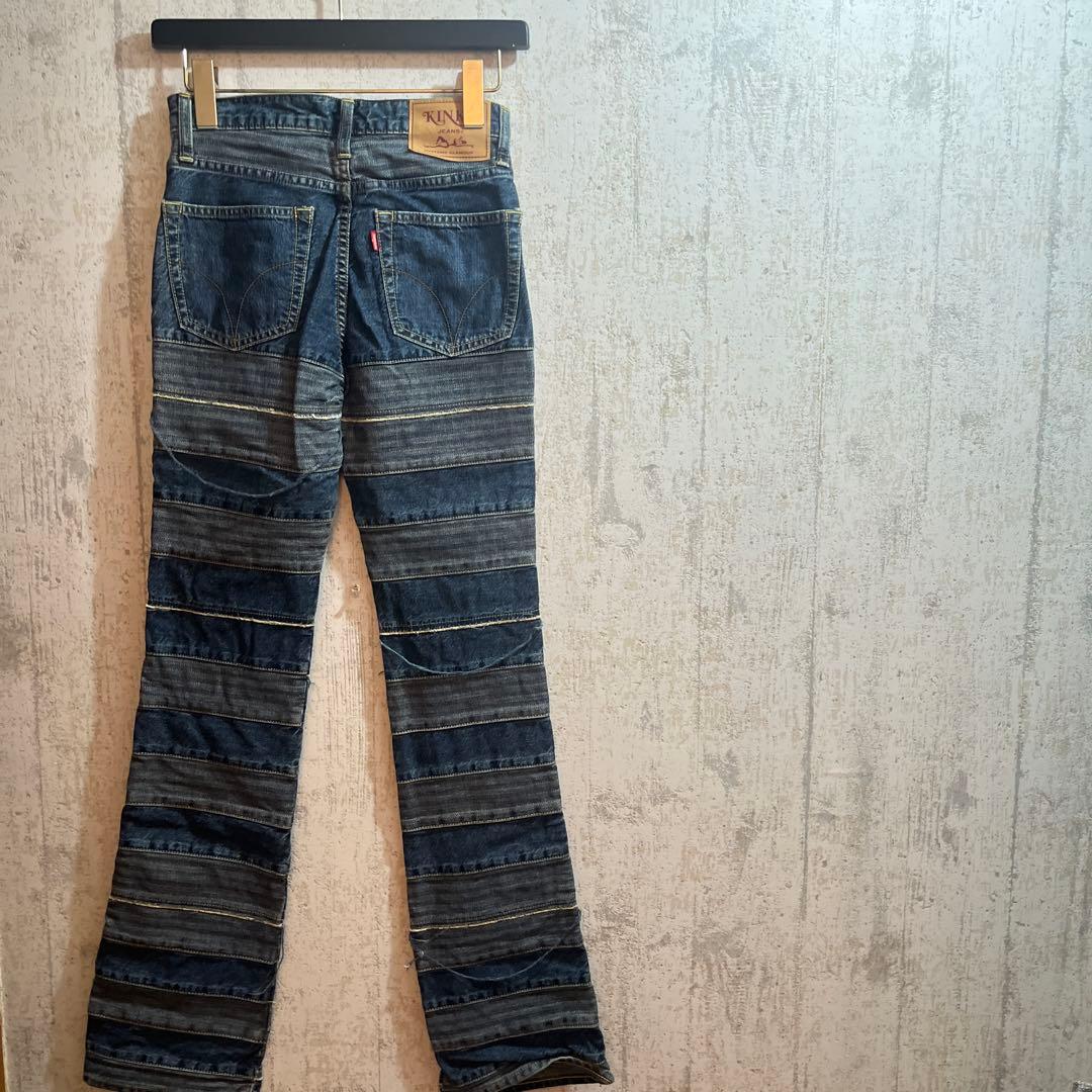 ⭐︎HYSTERIC GLAMOUR ❶スクラッチフレアデニムパンツブルー24㌅