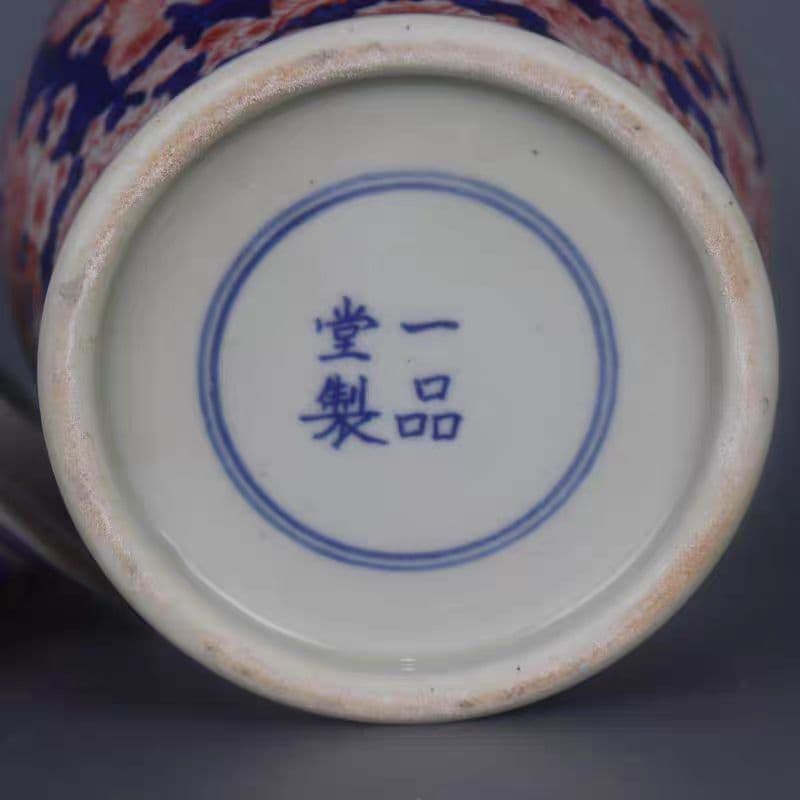 万花紋将軍缶 賞物観賞瓶 景徳鎮 陶磁器 現代工芸品 美術品 置物