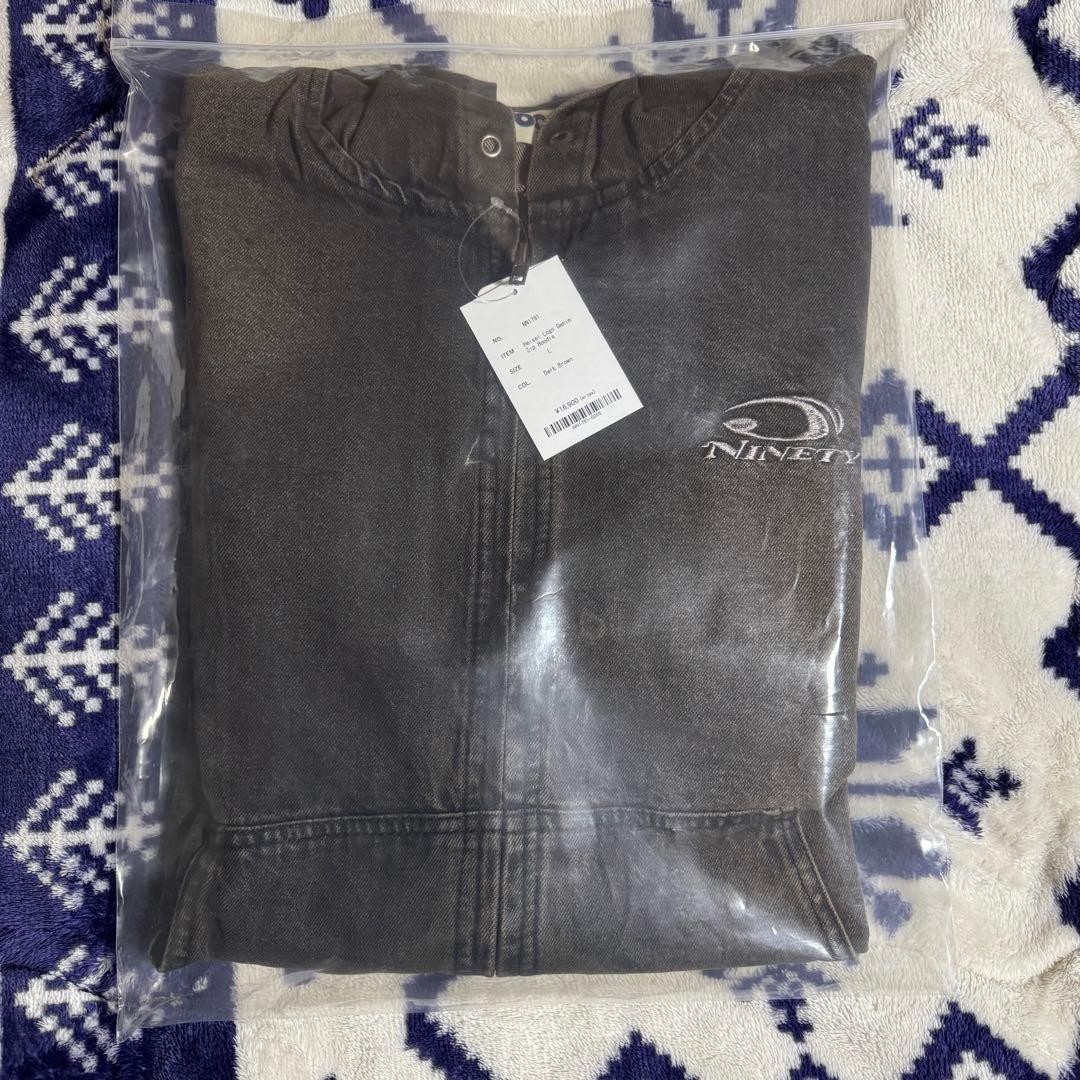 トップス 9090 heisei logo denim zip foodie L