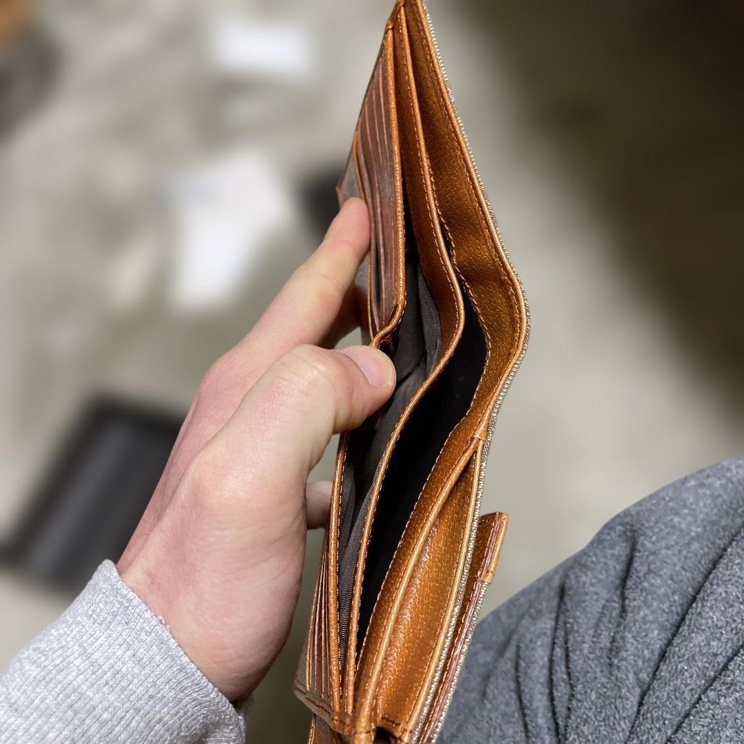 GUCCI GGキャンバス 二つ折り財布 オレンジ