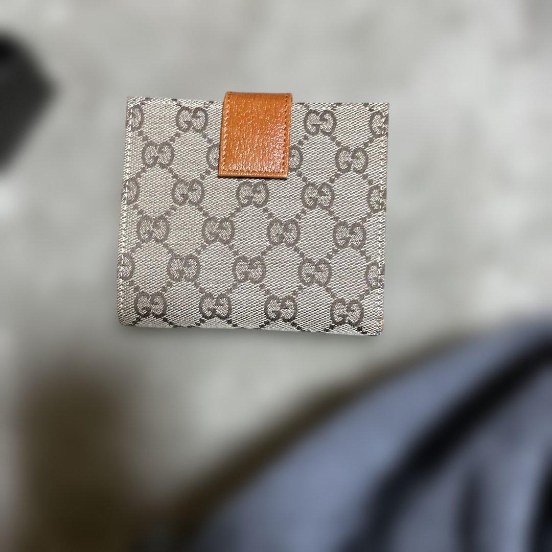 GUCCI GGキャンバス 二つ折り財布 オレンジ