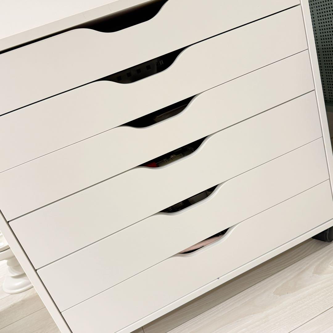IKEA イケア　ALEX アレクス 引き出しユニットキャスター付き、ホワイト