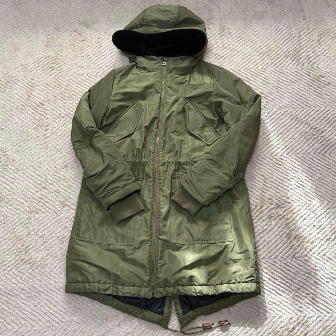 90〜00S ✨GAP フード付き　モッズコート オリーブ　ボア　キルティング