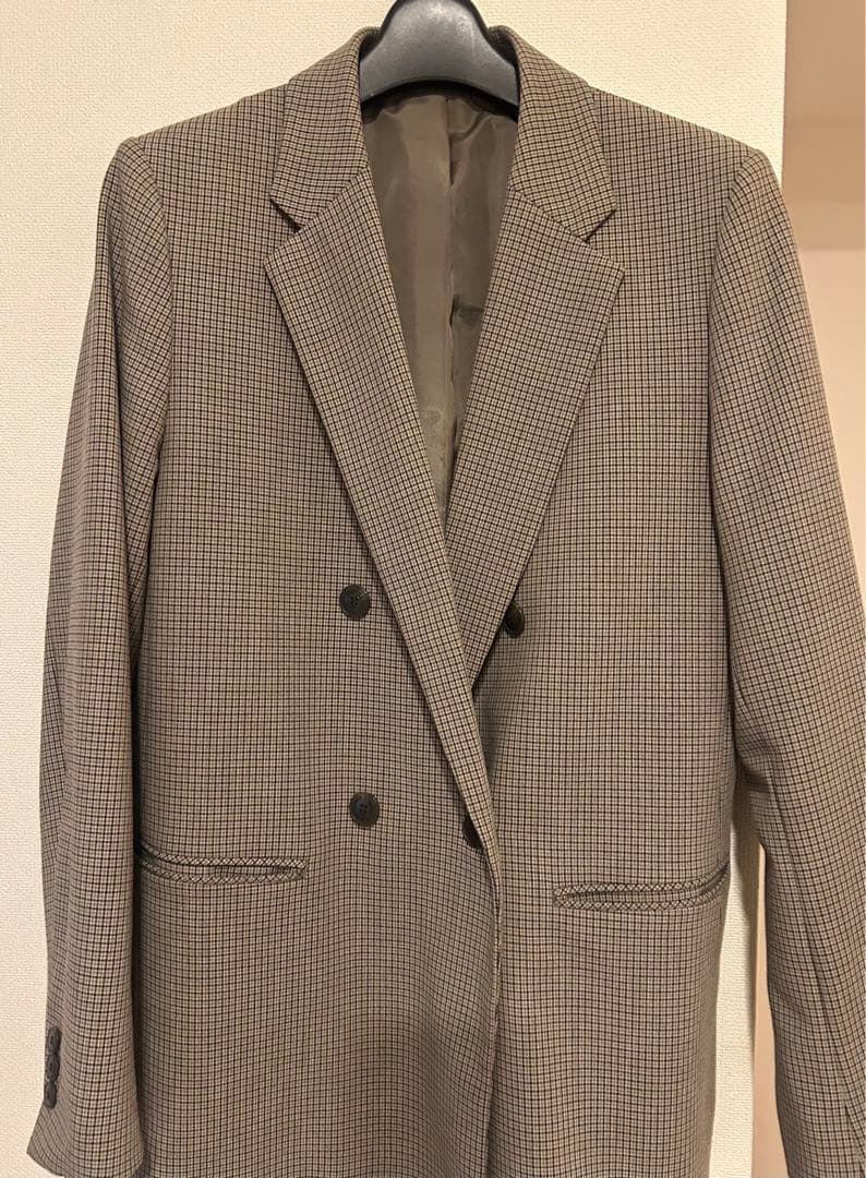 ユニクロ UNIQLO ダブルジャケット チェック スコート付き セットアップ