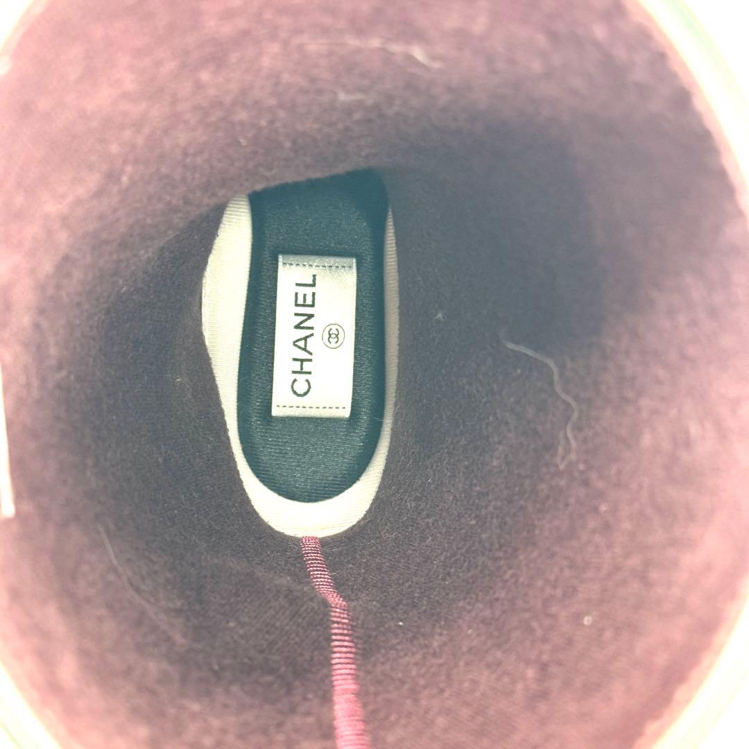 CHANEL シャネル ブーツ 37 ジェニー 長靴 BLACK PINK
