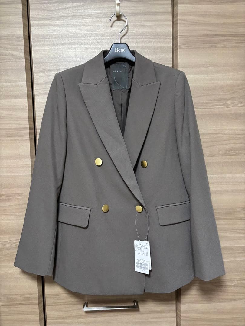 【新品】ノーブルフローツイルピークドラペルジャケットブラウン