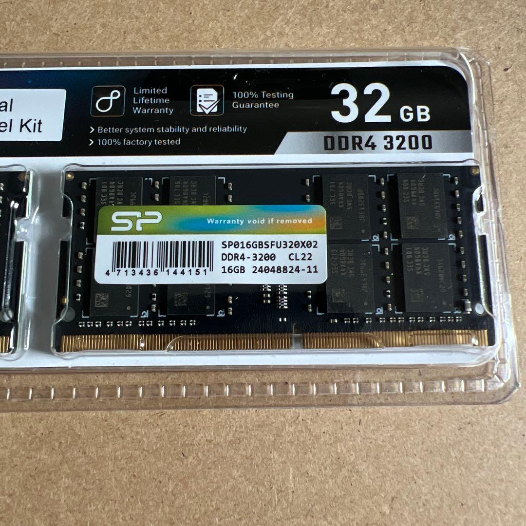 (新品未開封)DDR4 3200 32GB(16GB×2) SP ノート用メモリ