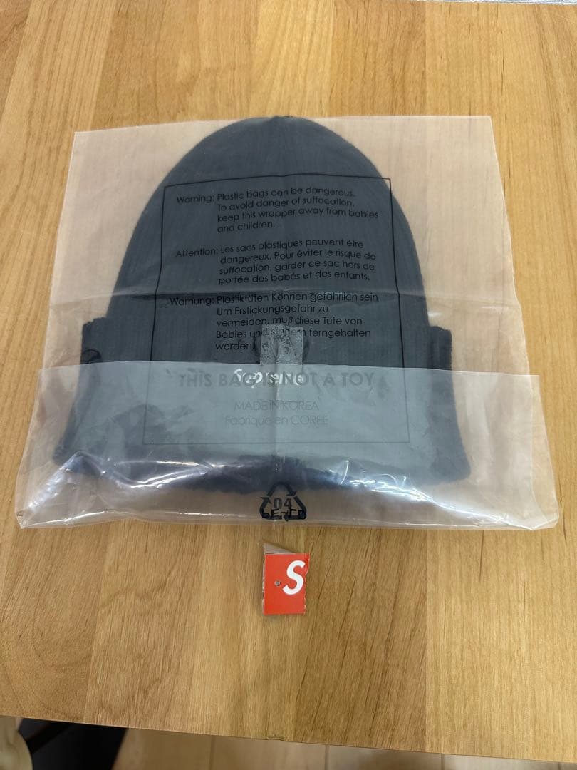 Supreme ブラック ニット帽 100%コットン