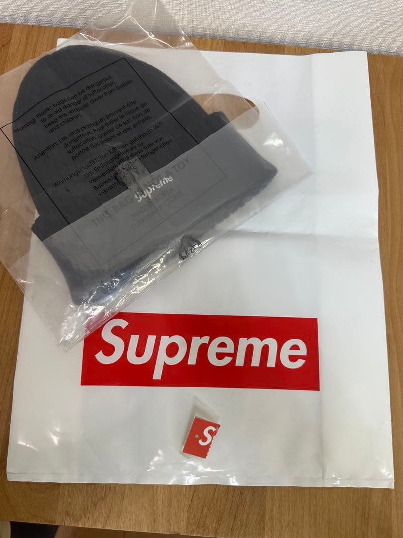 Supreme ブラック ニット帽 100%コットン
