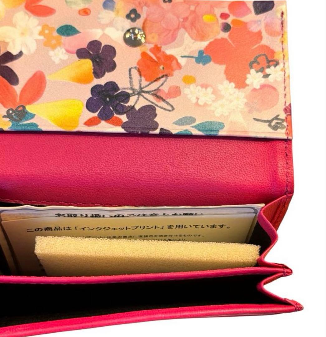 レディース　名刺入れ　本革　レザー　ピンク　花柄　羊　Paul Smith