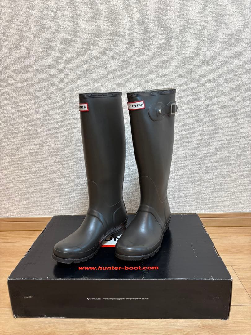 HUNTER ロングレインブーツ UK5(24cm) チョコレート